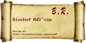 Bischof Rózsa névjegykártya